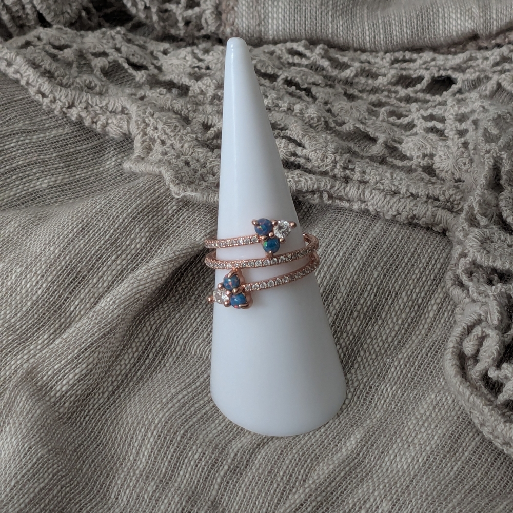 Elegant Rose Gold Multi-Stone Ring